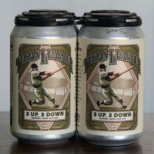 3 Up, 3 Down Imperial IPA Cans - Texas Leaguer Brewing