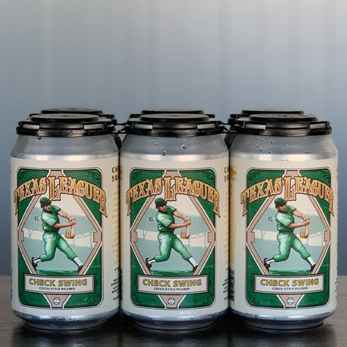 Check Swing Czech-Style Pilsner Cans - Texas Leaguer Brewing