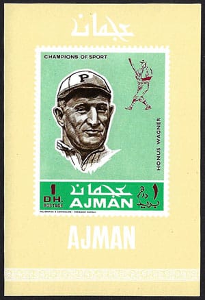 1969 Ajman – Baseball Champions Souvenir Sheet, Honus Wagner