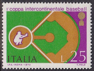 1973 Italy – 1st Coppa Intercontinentale Baseball, 25 lire