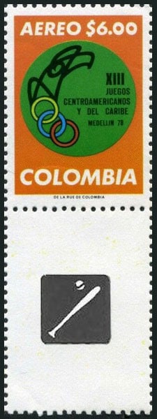 1977 Colombia – XIII Juegos Deportivos Centroamericano y del Caribe (baseball bat)