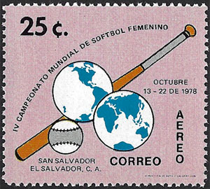 1978 El Salvador – IV Campeonato Mundial de Softbol Feminino – 25¢