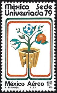 1979 Mexico – Universiada (baseball shown), 1.60 Pesos