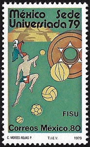 1979 Mexico – Universiada (baseball shown), 0.80 Pesos