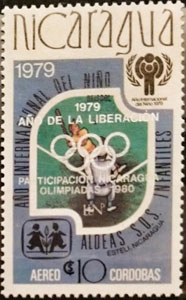 1980 Nicaragua – International Year of the Child (overprinted: Ano Liberacion - in silver)