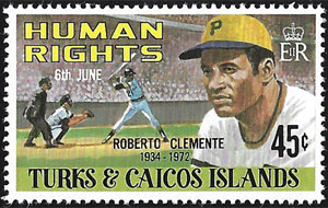 1980 Turks & Caicos – Human Rights, Roberto Clemente