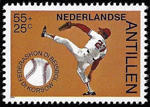 1984 Netherlands – 50 Years Curacao Baseball Federation, 55 + 25¢