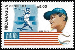 1984 Nicaragua – Famous Baseball Players, Babe Ruth