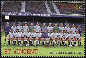 1987 St. Vincent – English Soccer Teams (with Welcome to Baseball Ground sign)