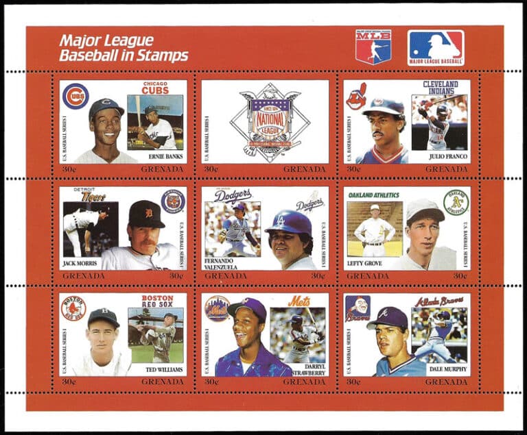 1988 Grenada – MLB in Stamps (1667a-1667i)