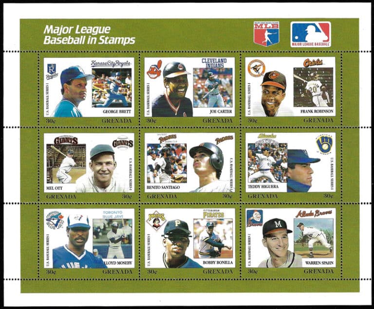 1988 Grenada – MLB in Stamps (1670a-1670i)