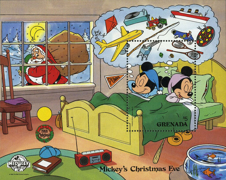 1988 Grenada – Mickey's Christmas Eve (baseball bat under bed)