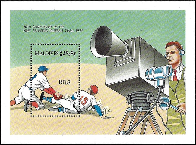 1989 Maldive Islands – 50th Anniversary of the First Televised Baseball Game