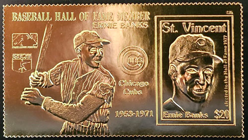 1989 St. Vincent – Ernie Banks on Gold Foil