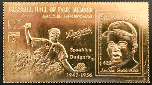 1989 St. Vincent – Jackie Robinson on Gold Foil