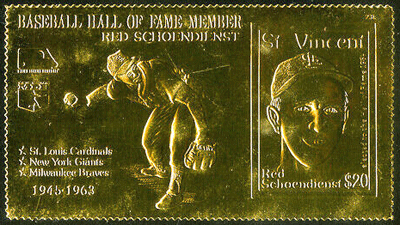 1989 St. Vincent – Red Schoendienst on Gold Foil