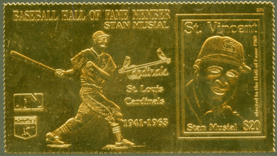 1989 St. Vincent – Stan Musial on Gold Foil