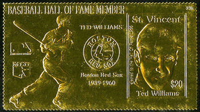 1989 St. Vincent – Ted Williams on Gold Foil