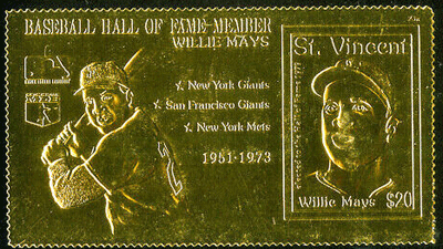 1989 St. Vincent – Willie Mays on Gold Foil