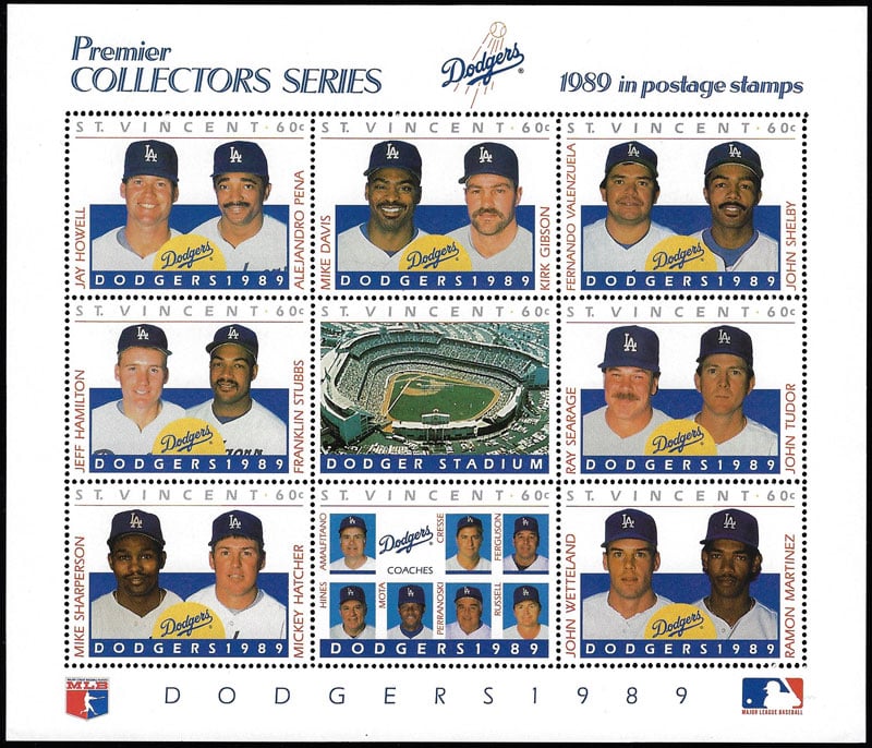 1989 St. Vincent – Premier Collectors Series, Los Angeles Dodgers, Sheet 1