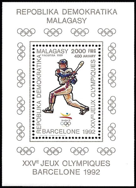 1990 Malagasy – Olympic Games in Barcelona Souvenir Sheet