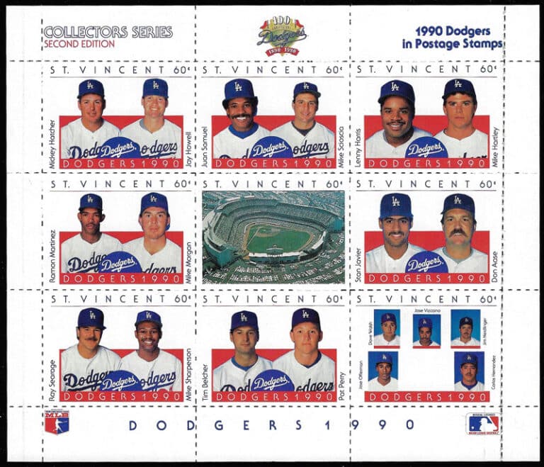 1990 St. Vincent – Los Angeles Dodgers 100th Anniversary, Sheet 2