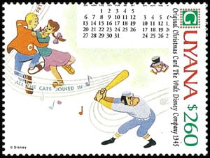 1991 Guyana – Walt Disney Christmas Card stamp