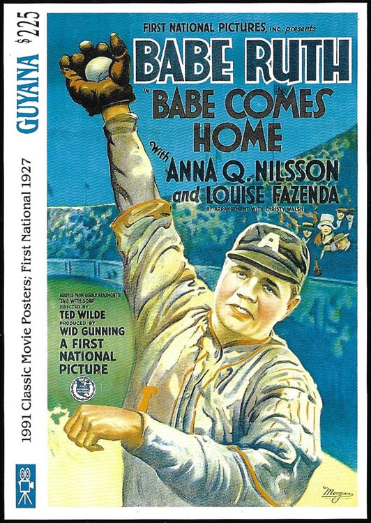 1992 Guyana – Classic Movie Posters, Babe Ruth in Babe Comes Home