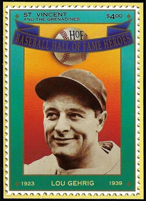 1992 St. Vincent – Hall of Fame Heroes, Lou Gehrig