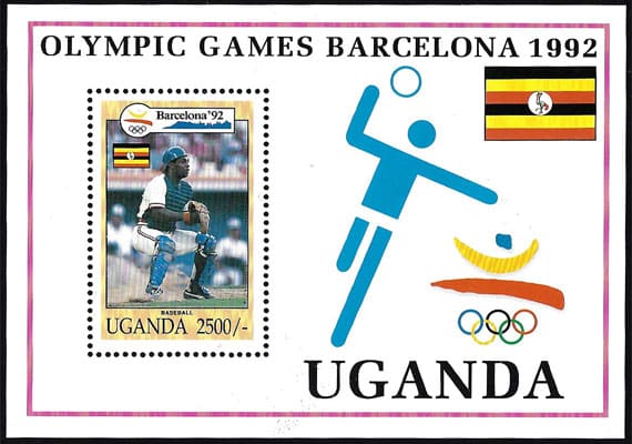 1992 Uganda – Olympic Games Barcelona Souvenir Sheet with Charles Johnson