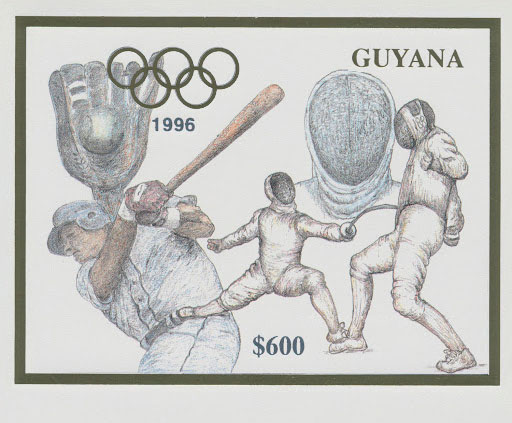 1993 Guyana – Olympics in Atlanta featuring Baseball in Gold