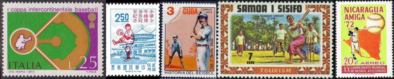 International Baseball Postage Stamps (1970 to 1979)