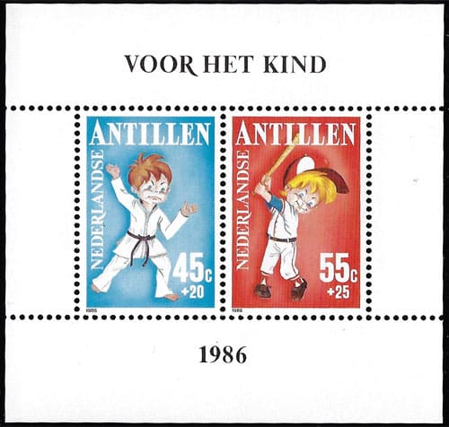 1986 Netherlands Antilles – Judo & Baseball Souvenir Sheet