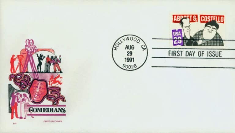 1991 Abbott & Costello Postage Stamps First Day Cover