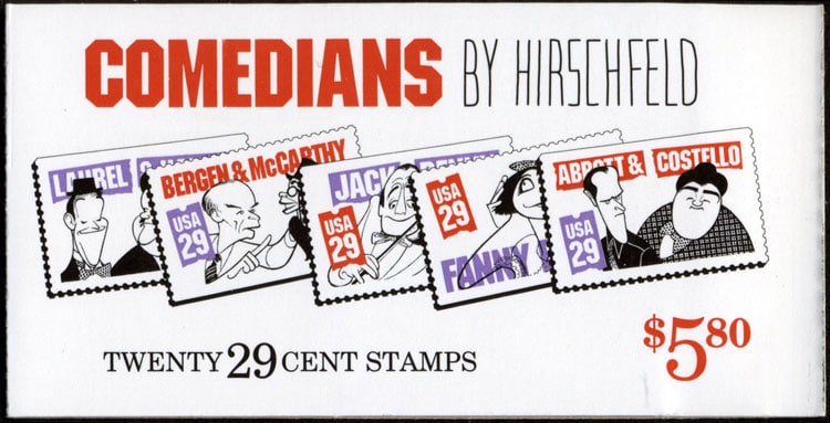 Comedians by Hirschfield - U.S. Postage Stamp Artwork