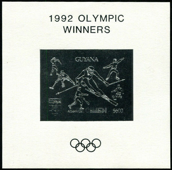 1992 Guyana – Olympic Winners Silver Stamp