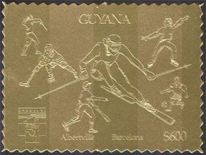 1992 Guyana – Olympics Souvenir Gold Stamp