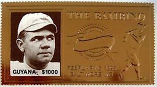 1995 Guyana – 100th Anniversary of Babe Ruth, Gold Stamp 2