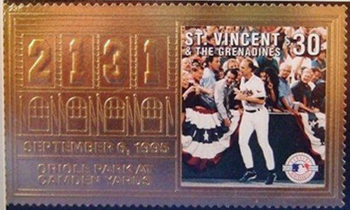 1996 St. Vincent – Cal Ripken, 2131 Games, 23k Gold