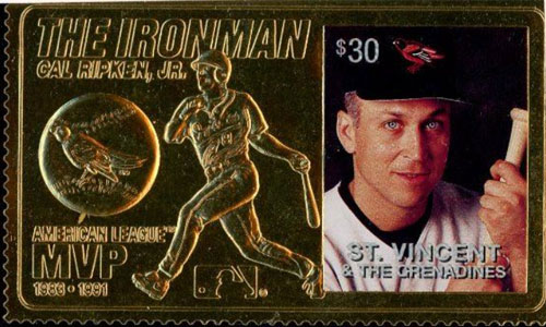 1996 St. Vincent – Cal Ripken, The Ironman, 23k Gold