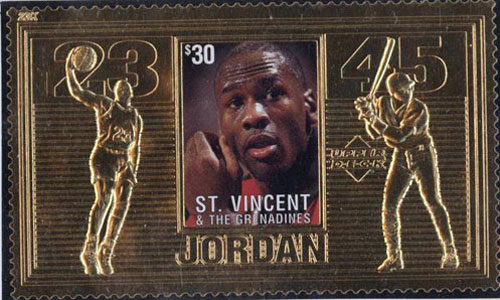 1996 St. Vincent – Michael Jordan, Basketball and Baseball, 23k Gold