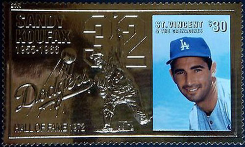 1996 St. Vincent – Sandy Koufax, 23k Gold