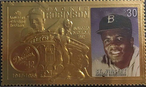 1997 St. Vincent – Jackie Robinson, 23k Gold