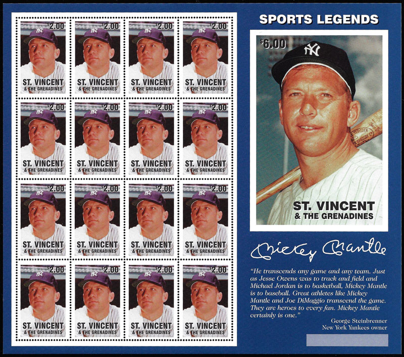 1997 St. Vincent – Sports Legends, Mickey Mantle