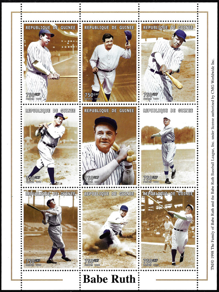 1999 Guinea – Babe Ruth Souvenir Sheet