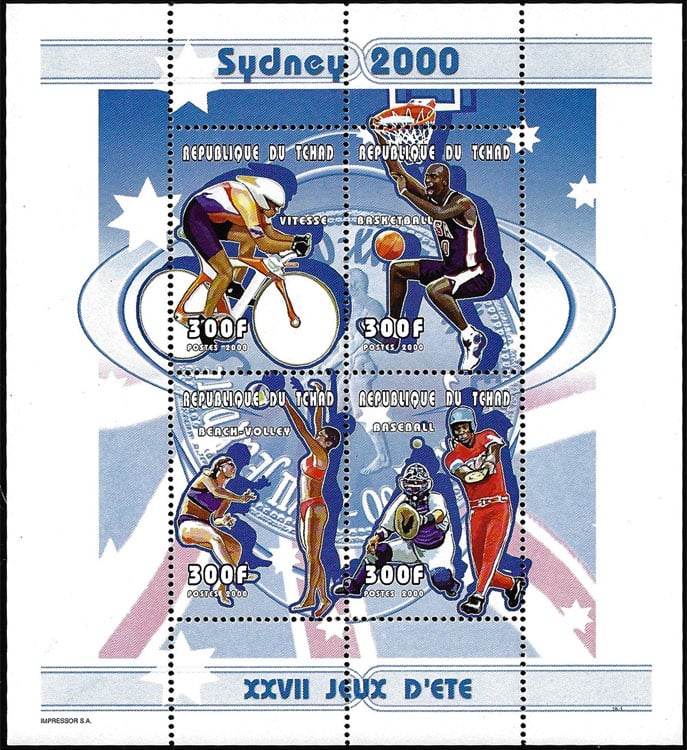 2000 Chad - Sydney 2000 with Baseball, Volleyball, Cycling and Basketball