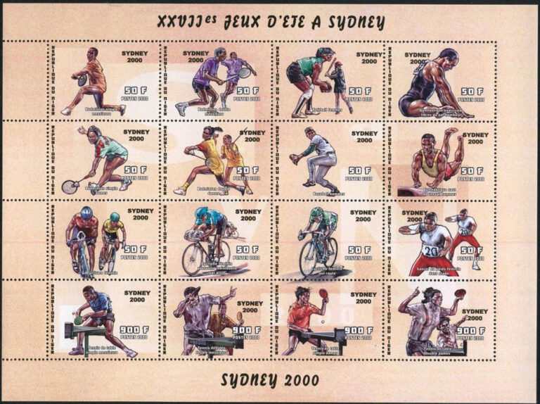 2000 Niger – 27th Olympic Games in Sydney, including softball and baseball stamps