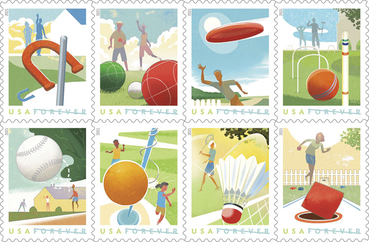 2021 USA – Backyard Games Postage Stamps