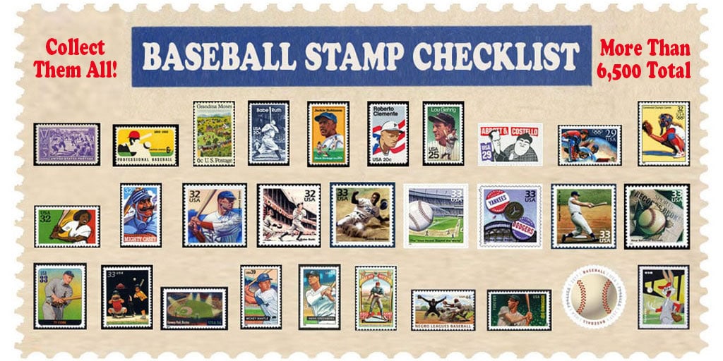 Baseball Postage Stamp Checklist - Baseball Life