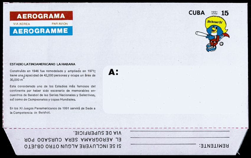 1991 Cuba – XI PanAmerican Game Pre-Paid Aerogramme